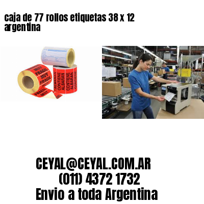 caja de 77 rollos etiquetas 38 x 12 argentina