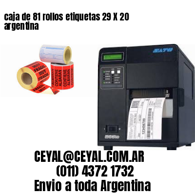 caja de 81 rollos etiquetas 29 X 20 argentina