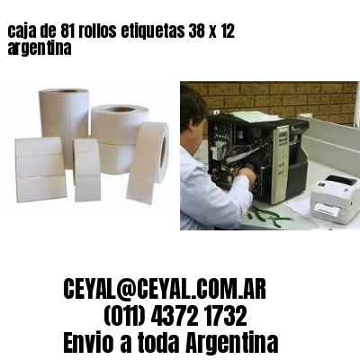 caja de 81 rollos etiquetas 38 x 12 argentina