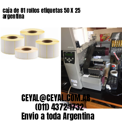 caja de 81 rollos etiquetas 50 X 25 argentina