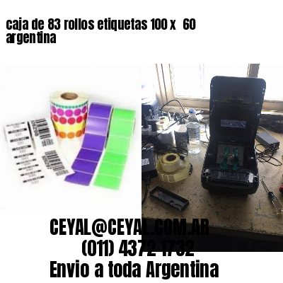 caja de 83 rollos etiquetas 100 x  60 argentina