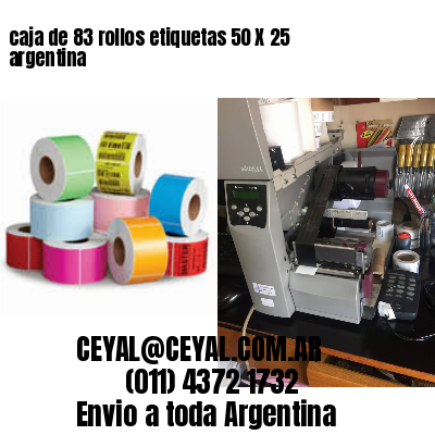 caja de 83 rollos etiquetas 50 X 25 argentina