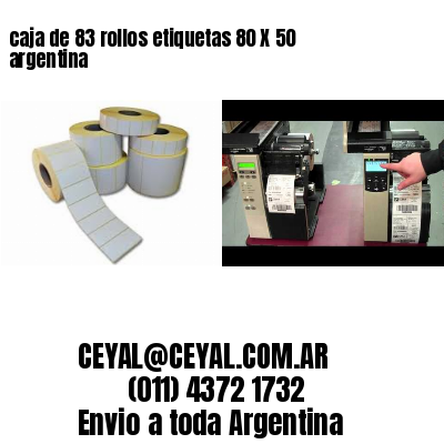 caja de 83 rollos etiquetas 80 X 50 argentina