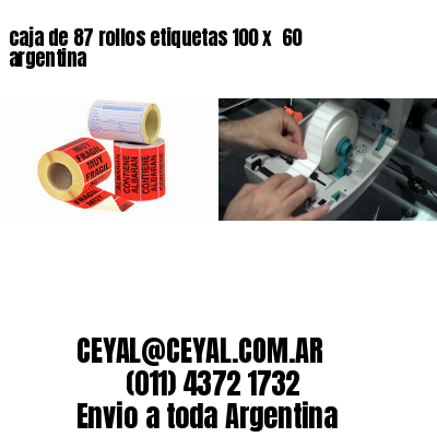 caja de 87 rollos etiquetas 100 x  60 argentina