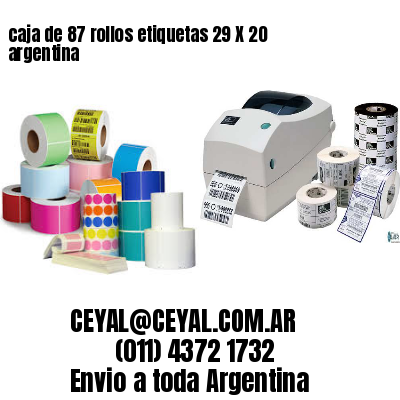 caja de 87 rollos etiquetas 29 X 20 argentina