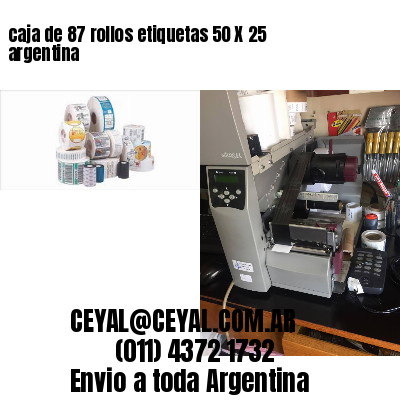caja de 87 rollos etiquetas 50 X 25 argentina
