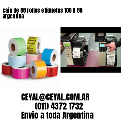 caja de 88 rollos etiquetas 100 X 80 argentina