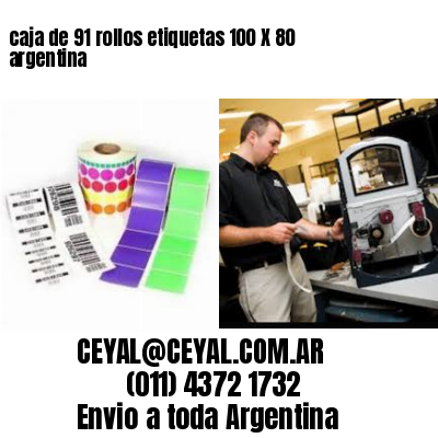 caja de 91 rollos etiquetas 100 X 80 argentina