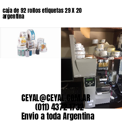 caja de 92 rollos etiquetas 29 X 20 argentina