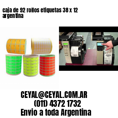 caja de 92 rollos etiquetas 38 x 12 argentina