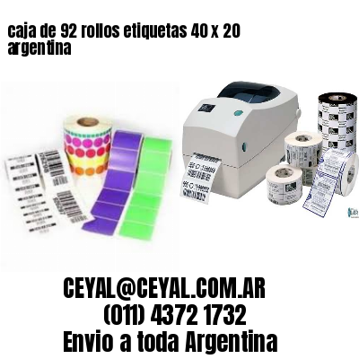caja de 92 rollos etiquetas 40 x 20 argentina