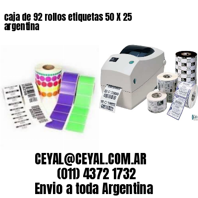 caja de 92 rollos etiquetas 50 X 25 argentina