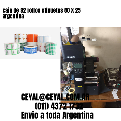caja de 92 rollos etiquetas 80 X 25 argentina