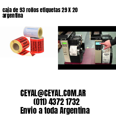 caja de 93 rollos etiquetas 29 X 20 argentina