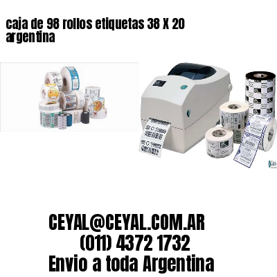 caja de 98 rollos etiquetas 38 X 20 argentina