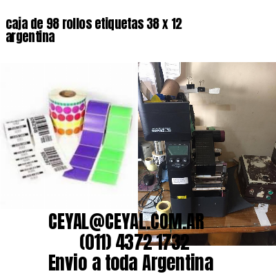 caja de 98 rollos etiquetas 38 x 12 argentina