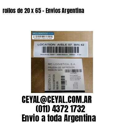 rollos de 20 x 65 – Envios Argentina