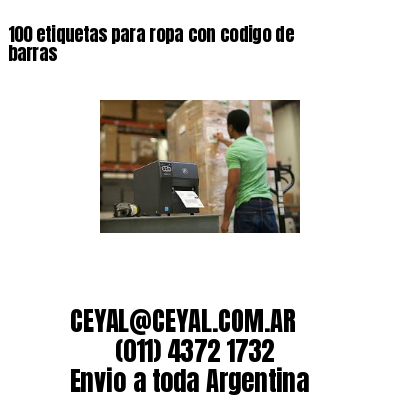 100 etiquetas para ropa con codigo de barras