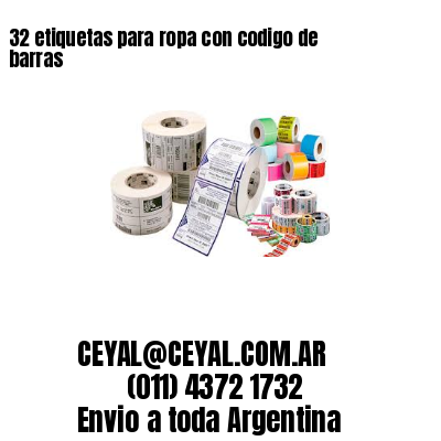 32 etiquetas para ropa con codigo de barras