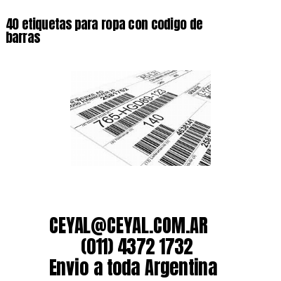40 etiquetas para ropa con codigo de barras