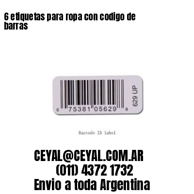 6 etiquetas para ropa con codigo de barras