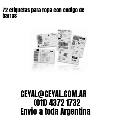 72 etiquetas para ropa con codigo de barras