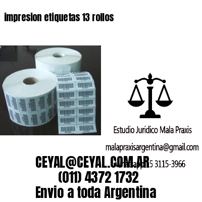 impresion etiquetas 13 rollos