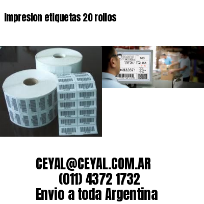 impresion etiquetas 20 rollos