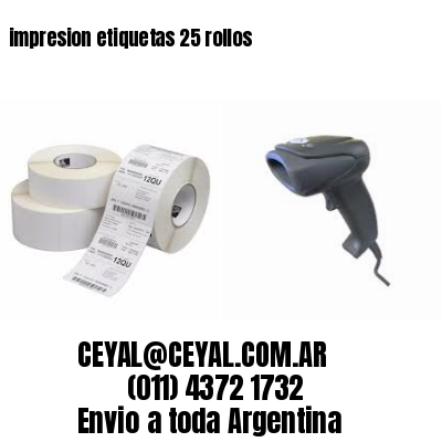 impresion etiquetas 25 rollos