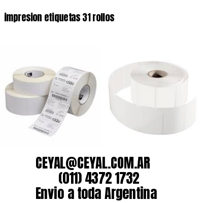 impresion etiquetas 31 rollos