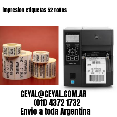 impresion etiquetas 52 rollos