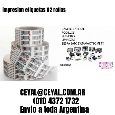 impresion etiquetas 62 rollos