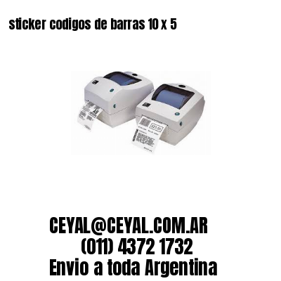 sticker codigos de barras 10 x 5