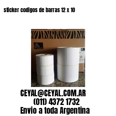 sticker codigos de barras 12 x 10
