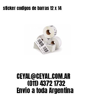 sticker codigos de barras 12 x 14