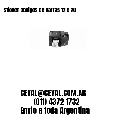 sticker codigos de barras 12 x 20