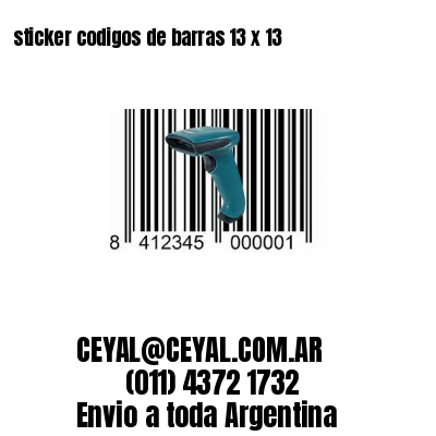sticker codigos de barras 13 x 13