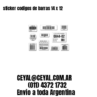 sticker codigos de barras 14 x 12