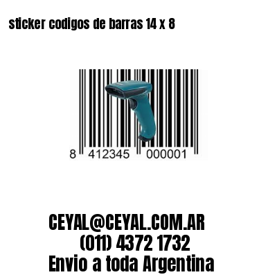 sticker codigos de barras 14 x 8
