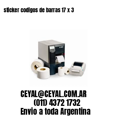 sticker codigos de barras 17 x 3