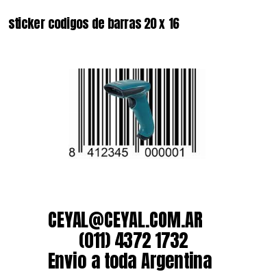 sticker codigos de barras 20 x 16