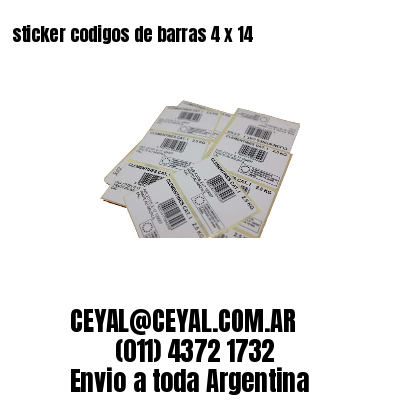 sticker codigos de barras 4 x 14