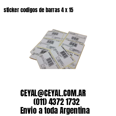 sticker codigos de barras 4 x 15