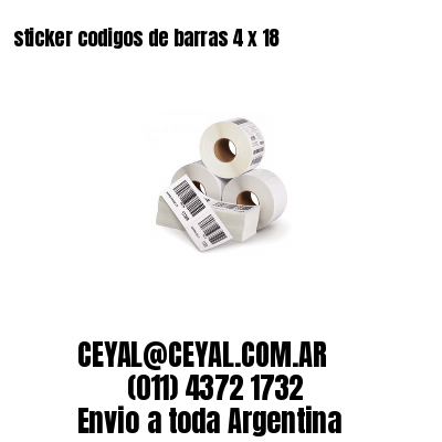 sticker codigos de barras 4 x 18