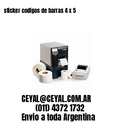 sticker codigos de barras 4 x 5