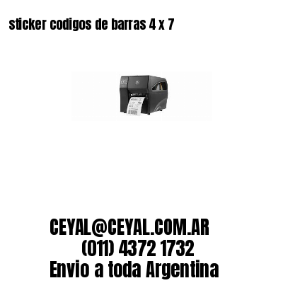 sticker codigos de barras 4 x 7