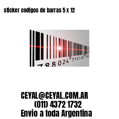 sticker codigos de barras 5 x 12