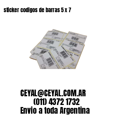 sticker codigos de barras 5 x 7