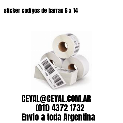 sticker codigos de barras 6 x 14