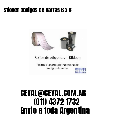 sticker codigos de barras 6 x 6